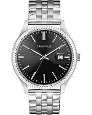 Caravelle Men's Dress Watch: Silver Tone