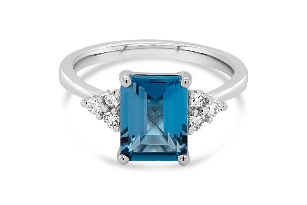 London Blue Topaz & Diamond Fashion Ring