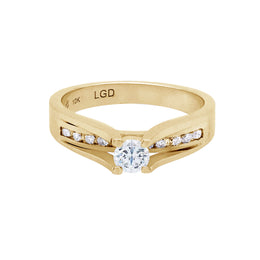 0.42CTW Lab Grown Diamond Engagement Ring: Yellow Gold