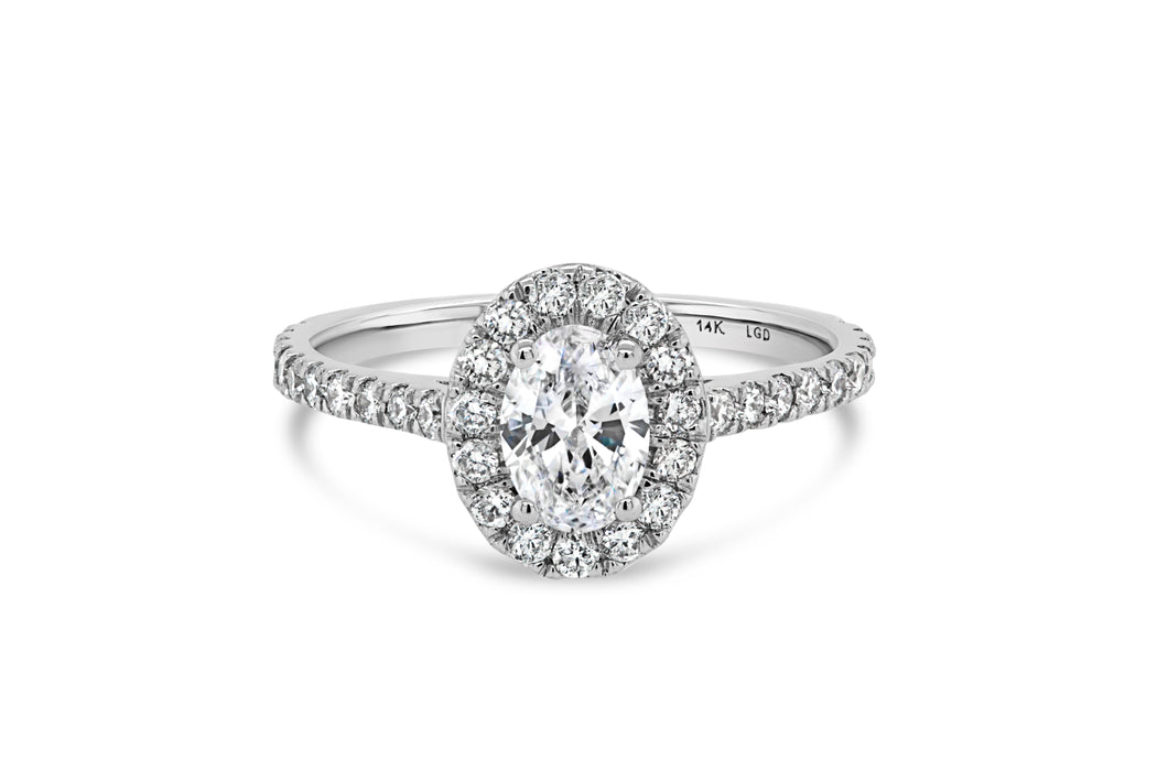 0.90CTW Lab Grown Oval Engagement Ring