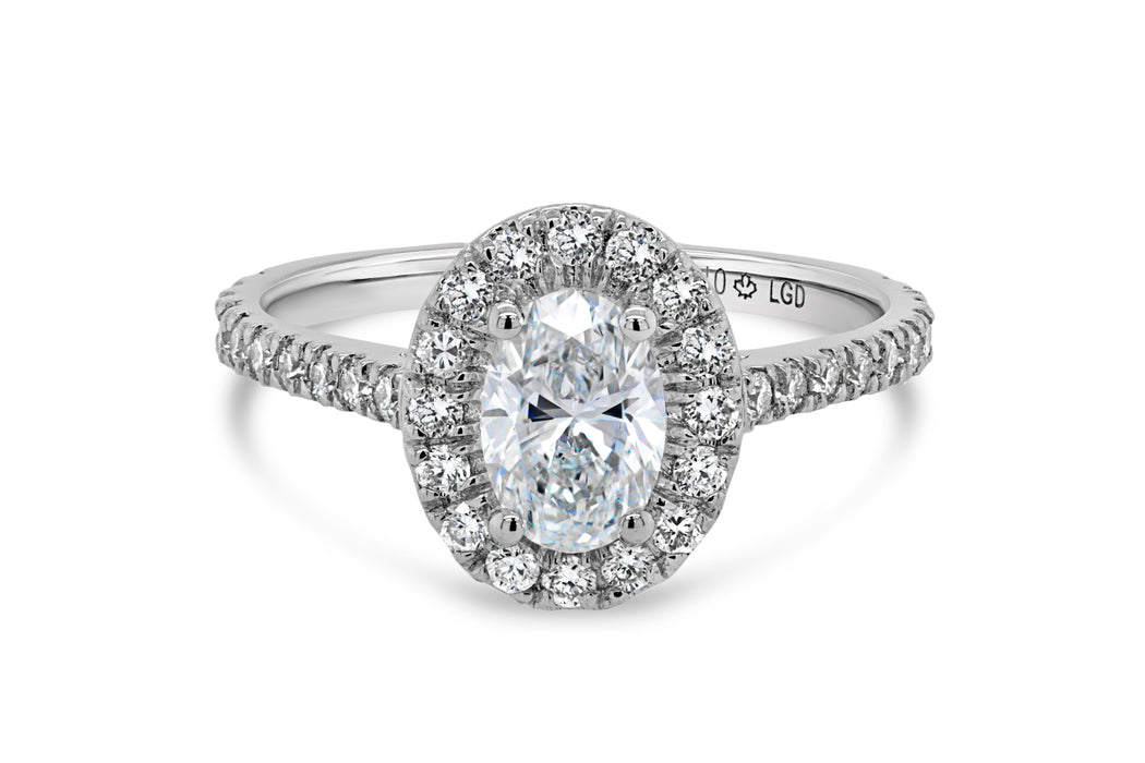 1.10CTW Lab Grown Oval Engagement Ring