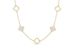 Yellow Gold Clover Necklace
