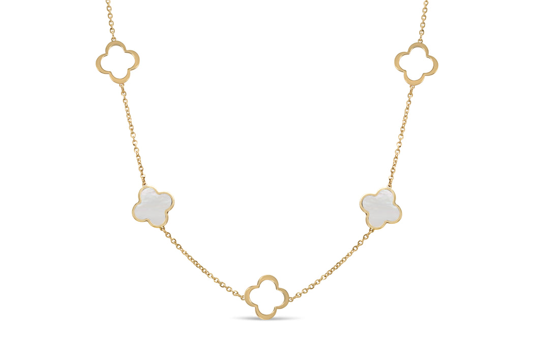 Yellow Gold Clover Necklace