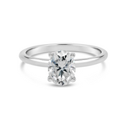 1.25CT Oval Moissanite Engagement Ring: White Gold