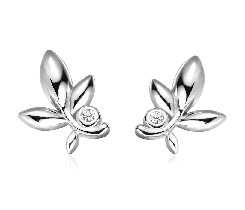 Leaf Earrings: Silver