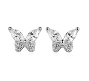 Casablanca Sterling Silver Butterfly Stud Earrings