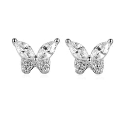 Casablanca Sterling Silver Butterfly Stud Earrings