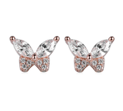 Casablanca Rose Gold Sterling Silver Butterfly Stud Earrings