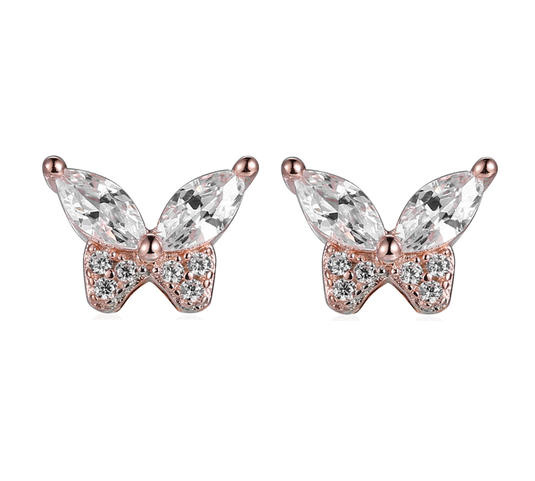 Butterfly Rose Stud Earrings