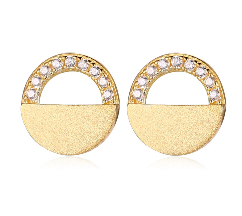 Round Open Circle Earrings: Gold