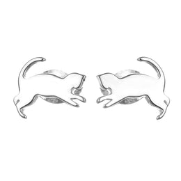 Sterling Silver Kitty Cat Earrings