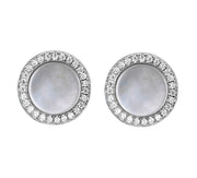 Mother of Pearl Studs: Silver