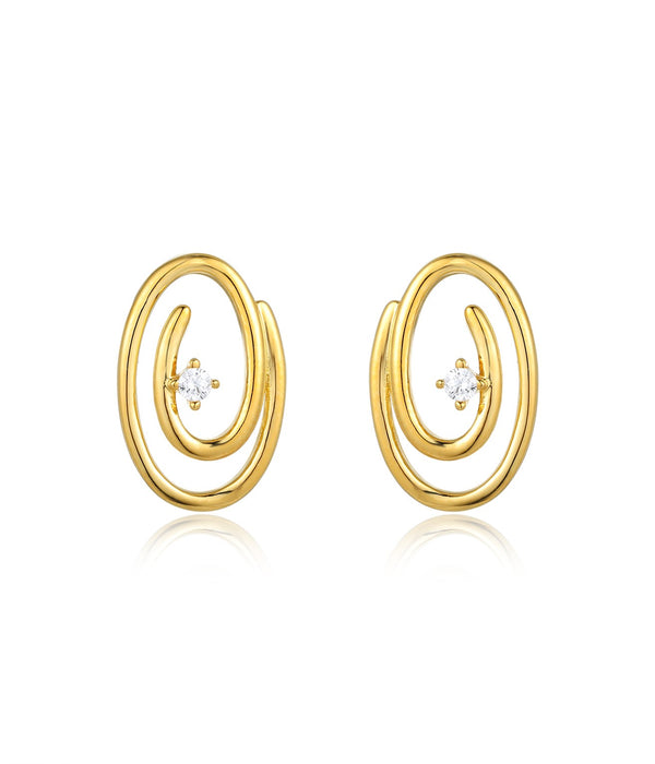 Swirl Earrings: Gold