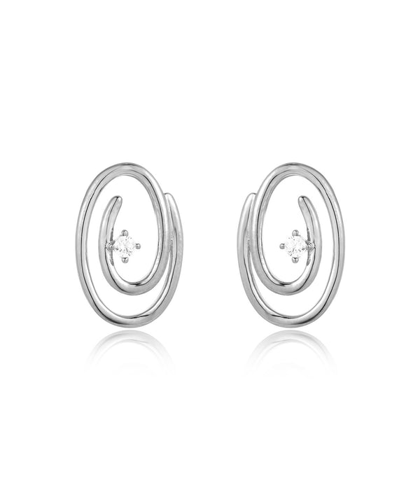Swirl Earrings: Silver