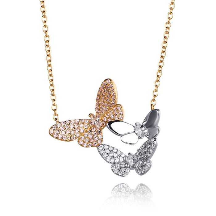 Butterfly Garden Necklace: Two Tone