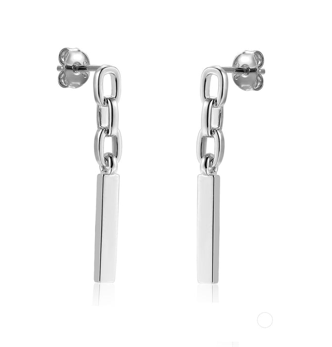Chain Drop Earrings: Silver