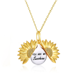 You Are My Sunshine Two-Tone Sterling Silver Necklace