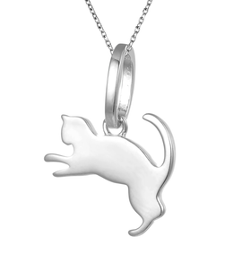 Sterling Silver Kitty Cat Necklace
