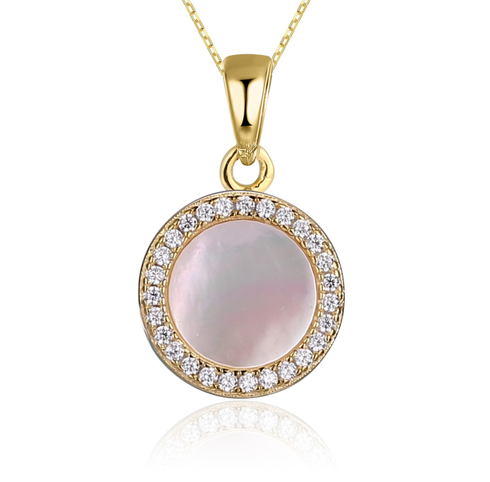 Mother of Pearl Necklace: Gold