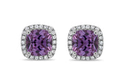 Lab Grown Cushion Alexandrite Earrings