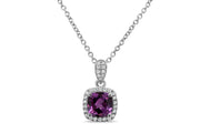 Lab Grown Cushion Alexandrite Pendant & Necklace