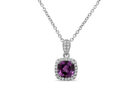 Lab Grown Cushion Alexandrite Pendant & Necklace