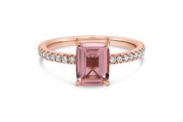 Lab Grown Cushion Morganite Ring