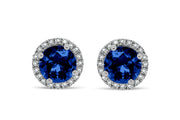 Lab Grown Round Sapphire Earrings