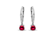 Lab Grown Ruby Dangle Earrings
