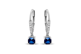Lab Grown Sapphire Dangle Earrings