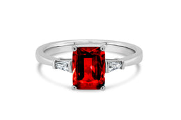 14K White Gold Lab Grown Ruby Fashion Ring