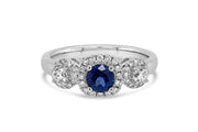 Lab Grown Sapphire Halo Ring