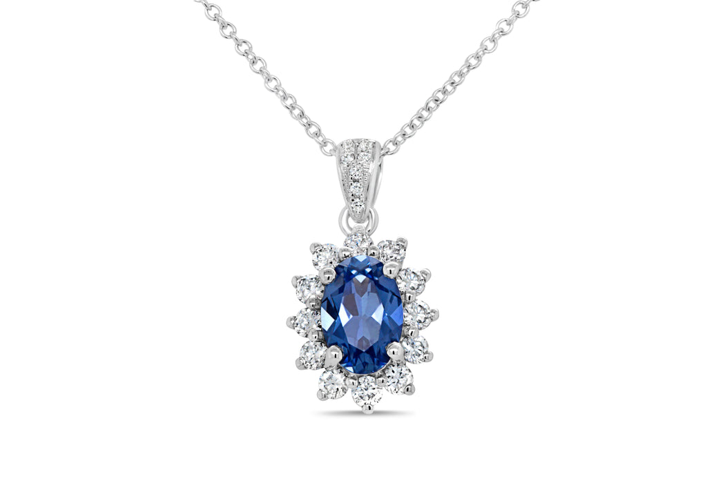 Lab Grown Sapphire Pendant & Necklace