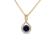 Lab Grown Sapphire Pendant & Necklace