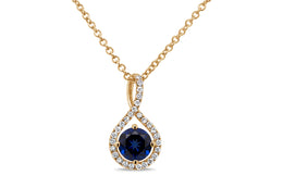 Lab Grown Sapphire Pendant & Necklace