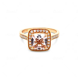 Rose Gold Diamond Morganite Ring