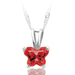 Butterfly necklace red. January birthstone.