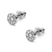 Fossil Sadie Disc Silver-Tone Stainless Steel Stud Earrings