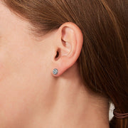 Fossil Sadie Disc Silver-Tone Stainless Steel Stud Earrings