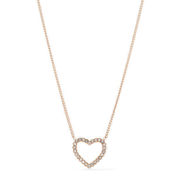 Fossil CZ Heart Necklace: Rose
