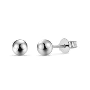 5MM Ball Stud Earrings: White Gold