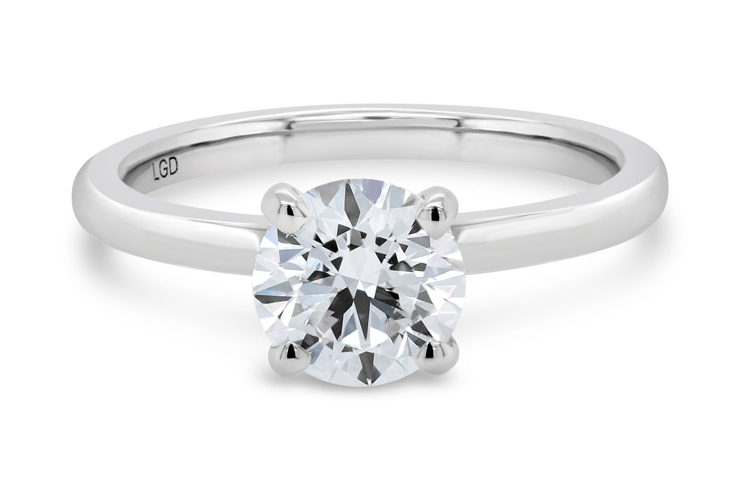 1.28CT Lab Grown Round Solitaire Engagement Ring