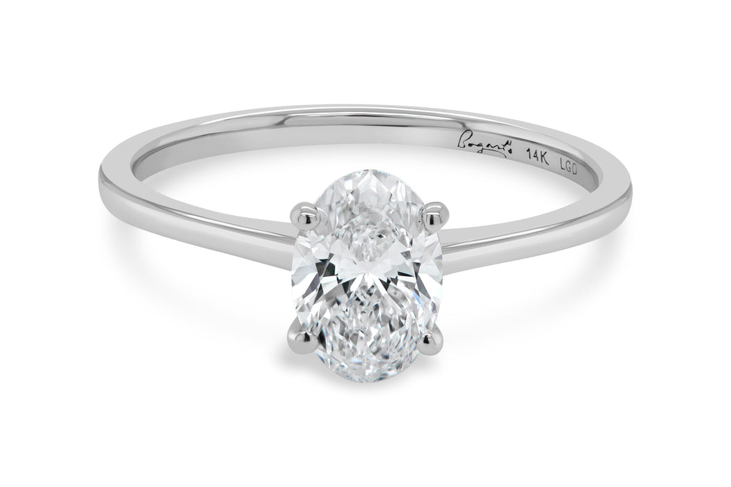 1.01CT Lab Grown Oval Solitaire Engagement Ring
