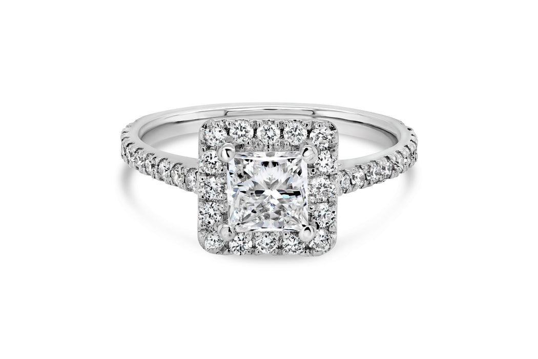 1.02CTW Lab Grown Princess Cut Engagement Ring