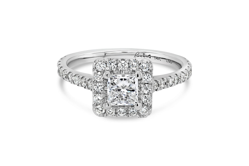 0.87CTW Lab Grown Princess Cut Engagement Ring