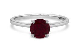 Lab Grown Ruby Fashion 10K White Gold Ring