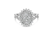 1.29CT Oval Diamond Cluster Fashion Ring