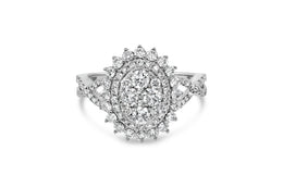 1.29CT Oval Diamond Cluster Fashion Ring
