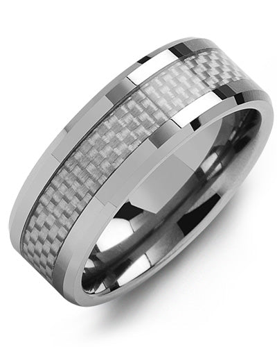 8mm Tungsten/Carbon Fiber Wedding Band