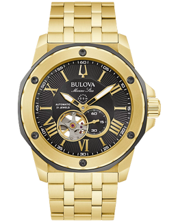 Bulova Marine Star Men's Watch: Gold Tone